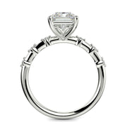 Ariana Radiant Cut Pave 4 Prong Petite Engagement Ring Setting - Nivetta